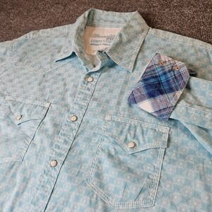 Wrangler 20x Competition Pearl Snap Longsleeve Shirt Large Western Contrast Cuff